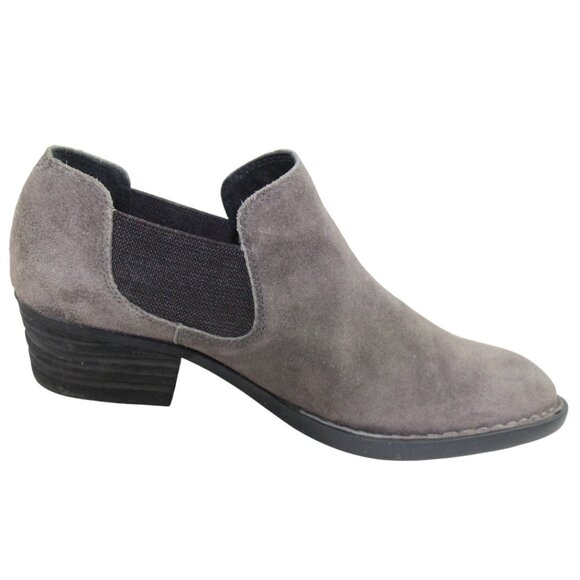 Born Dallia Charcoal Gray Leather Suede Slip On Ankle Boot Size 9 - Picture 3 of 9